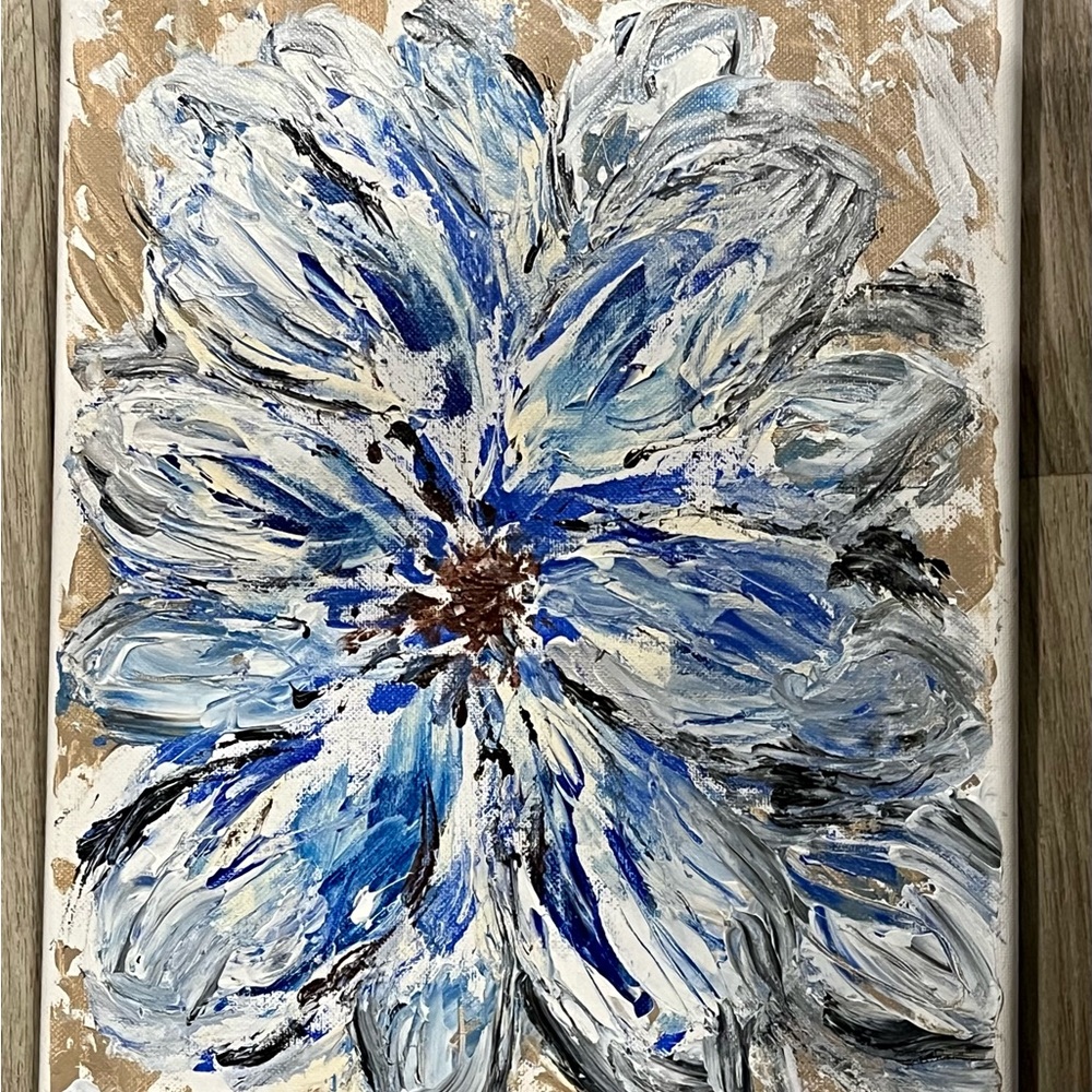 “The Scent of Blue”this is an original acrylic 5x7”canvas on wood frame painting